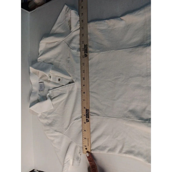 Outdoor Voices White Preppy Crop Active Gym Sporty Logo Polo Medium - Picture 5 of 10